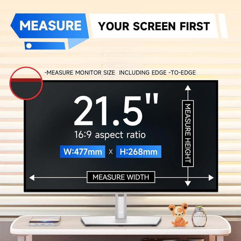 IPROKKO 【2 Pack】 21.5 inch Anti-Blue Light Monitor Screen Protector for 16:9 Widescreen,Removable Anti Glare Blue Light Blocking Screen Filter，LED PC Anti-UV Eye Protection Filter Film - Image 2